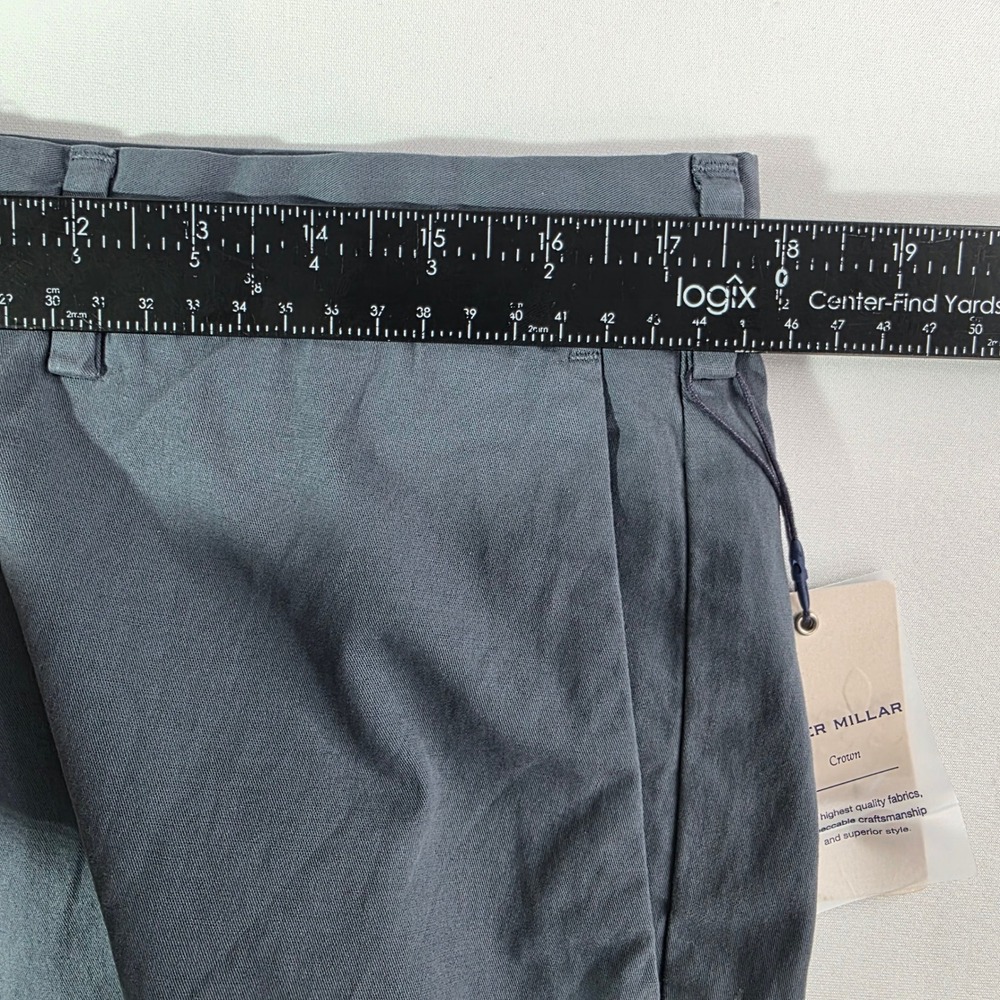 NEW Peter Millar Crown Gray Cotton Cashmere Blend Flat Front Trousers Mens 35x35 - Picture 2 of 14